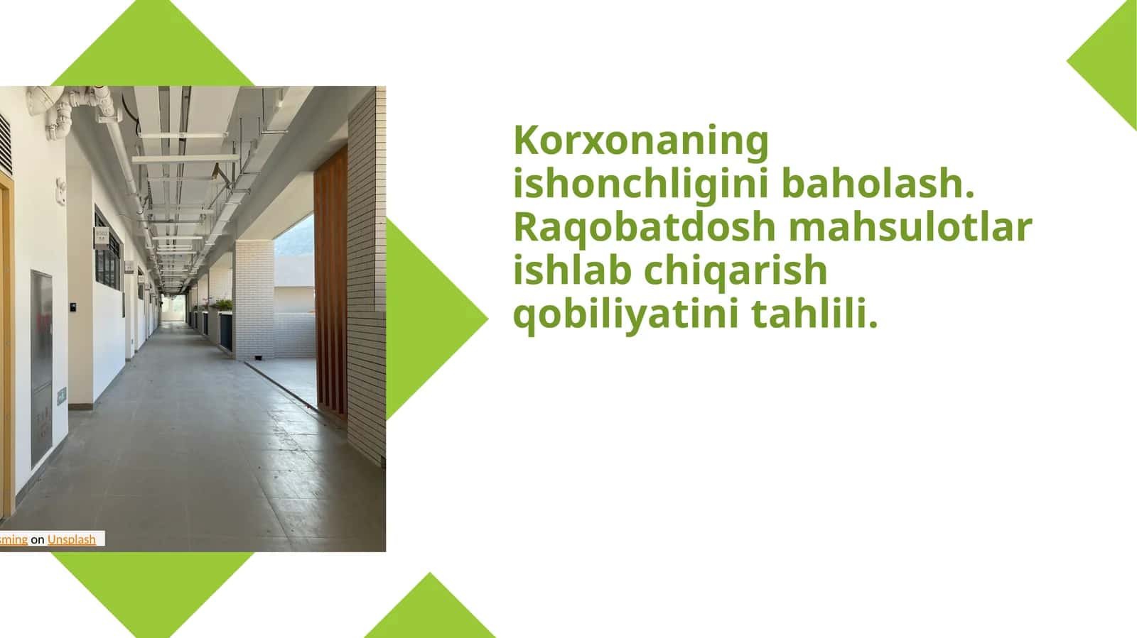 Korxonaning ishonchligini baholash 1