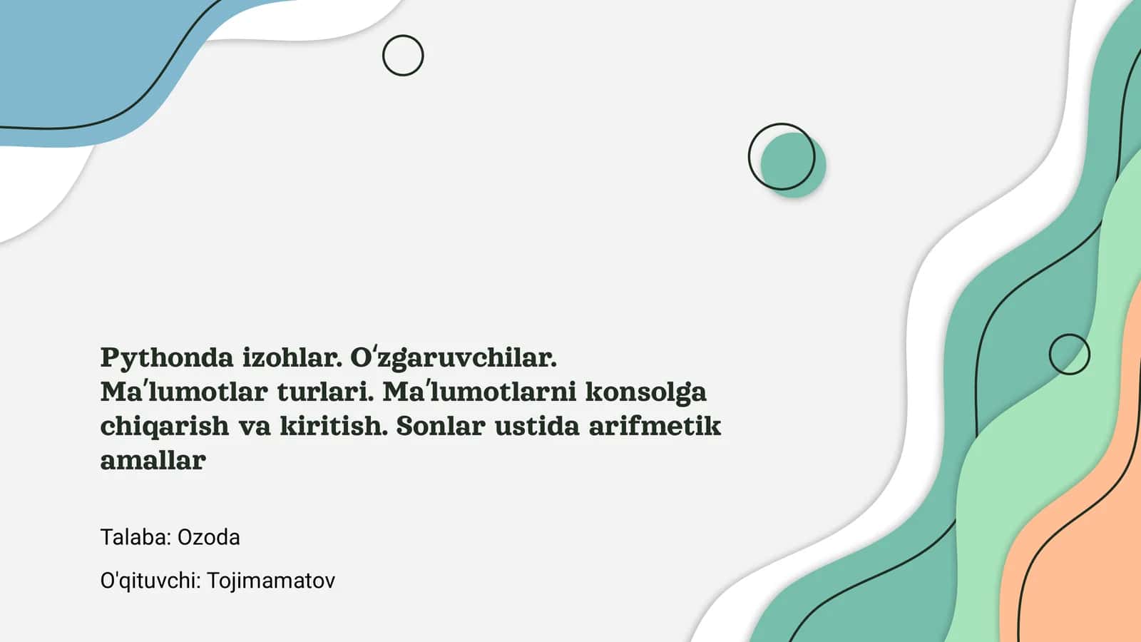 Pythonda izohlar 1
