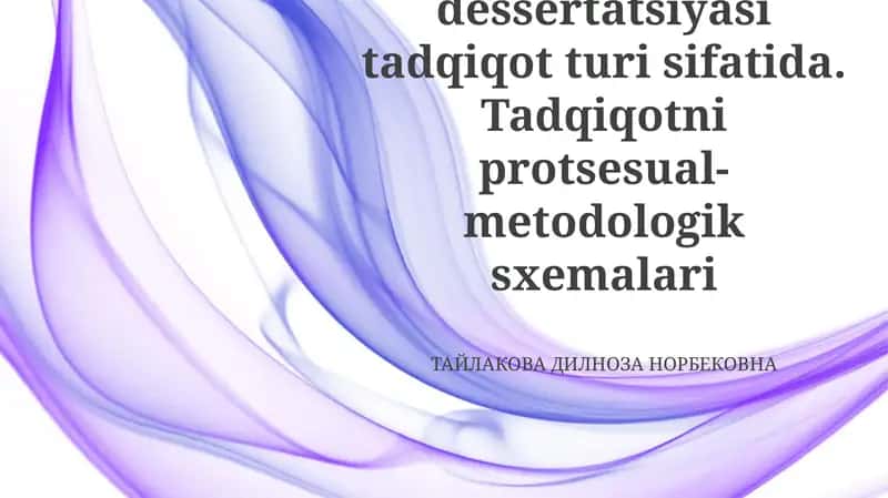 Magistrlik dessertatsiyasi tadqiqot turi sifatida 1