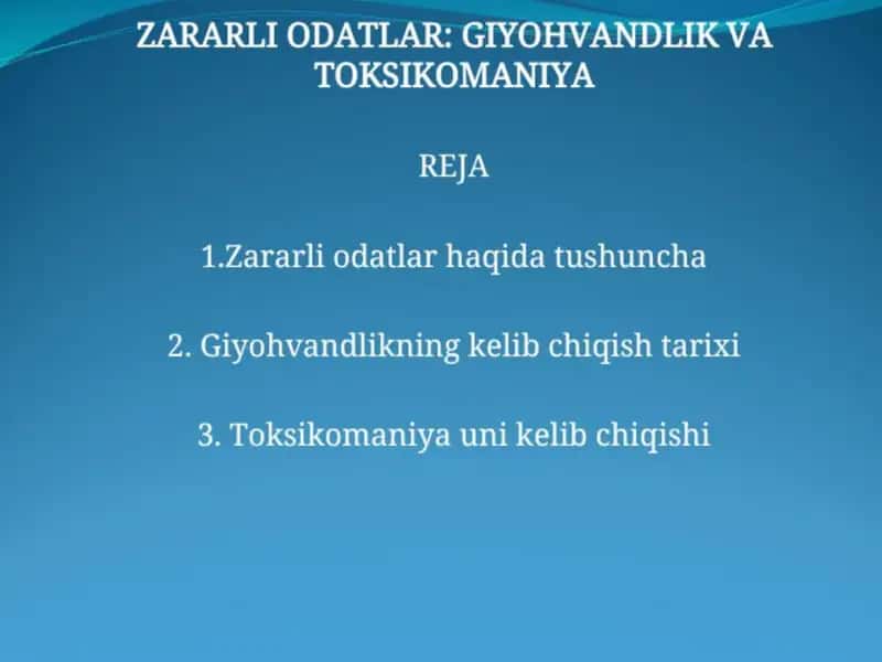 Zararli odatlar 1