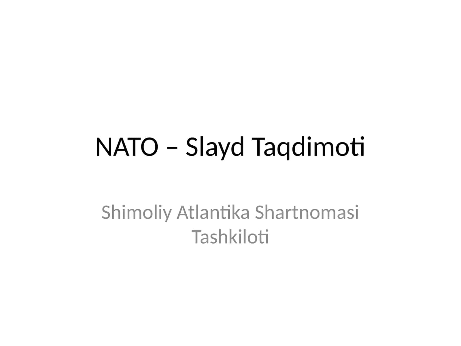 NATO – Slayd Taqdimoti 1