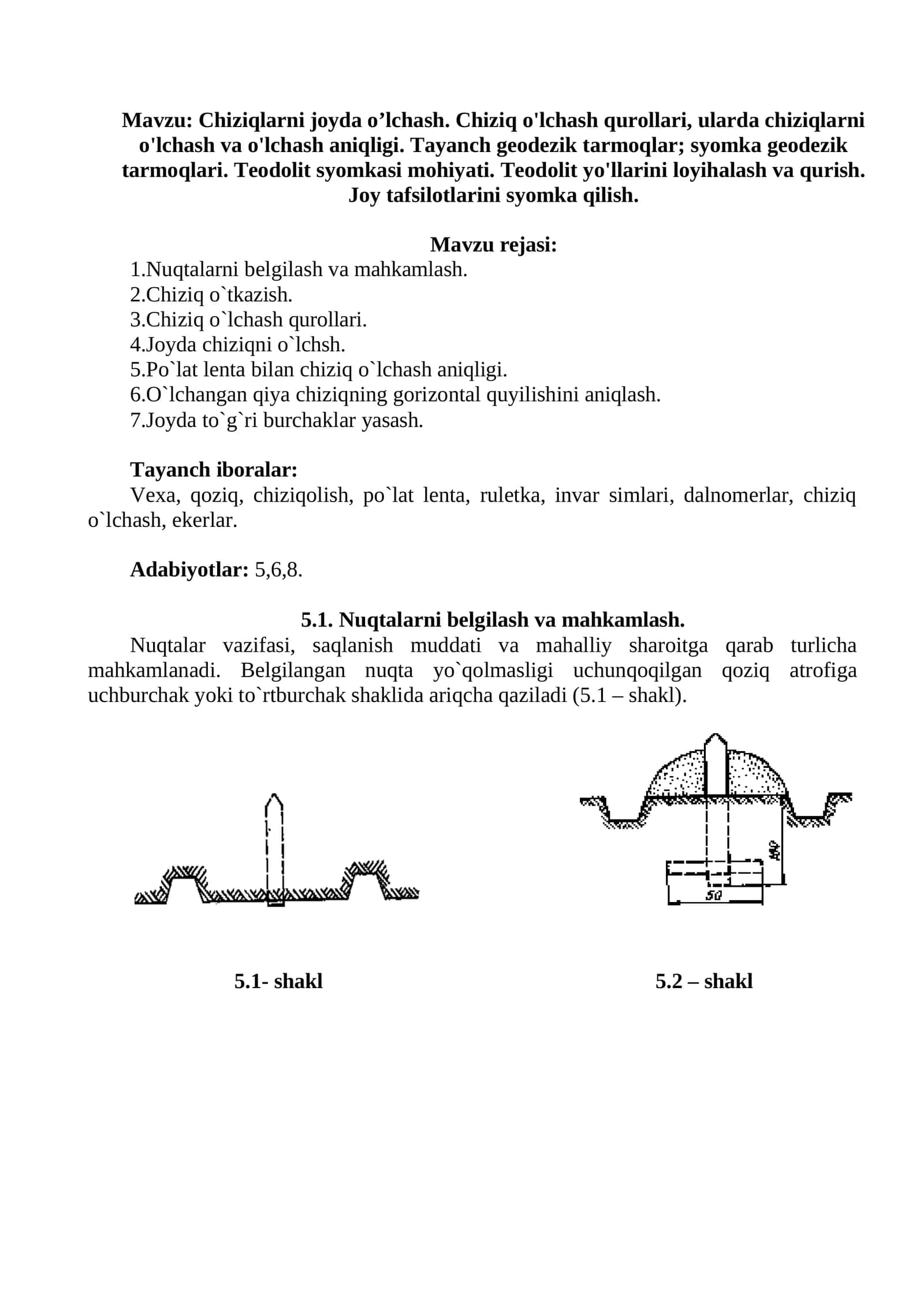 Chiziqlarni joyda o’lchash 1