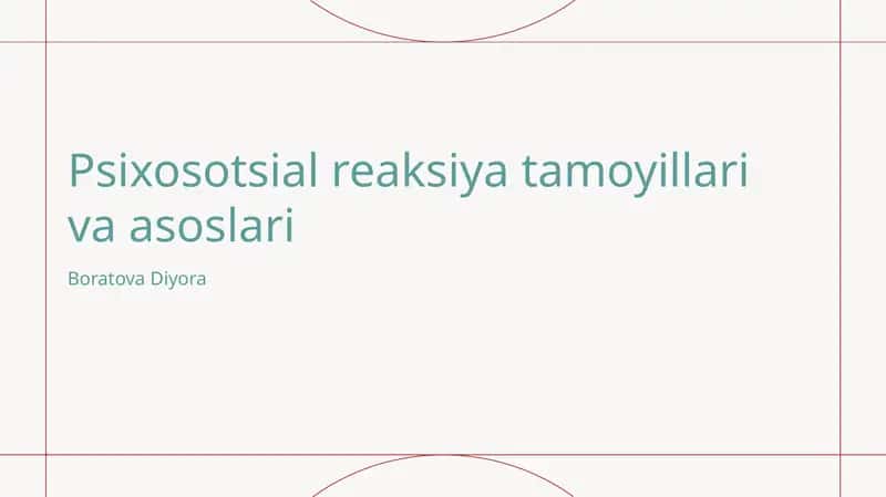 Psixosotsial reaksiya tamoyillari va asoslari 1