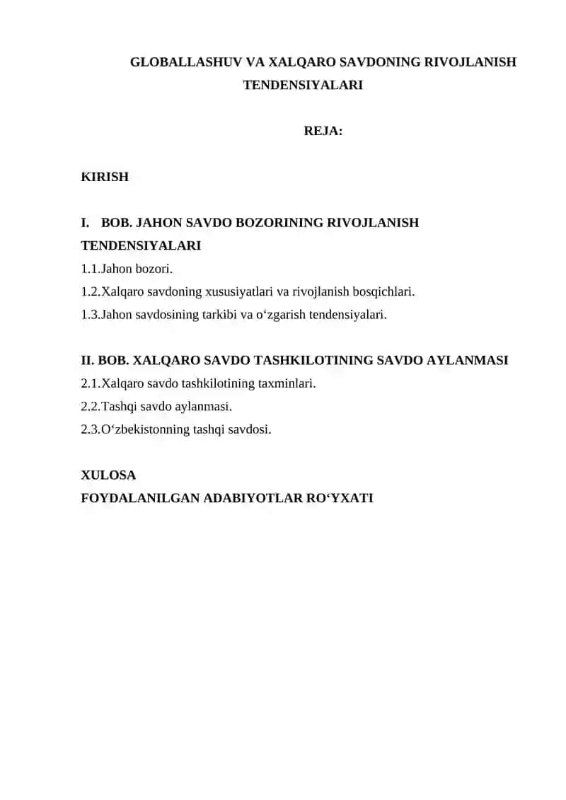 Xalqaro Savdo