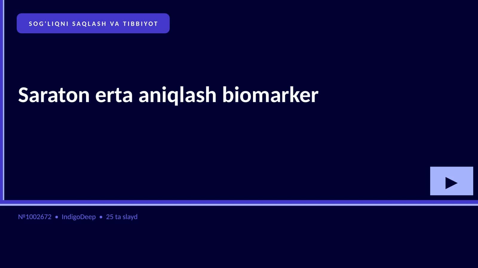 SARATON ERTA ANIQLASH BIOMARKER 1