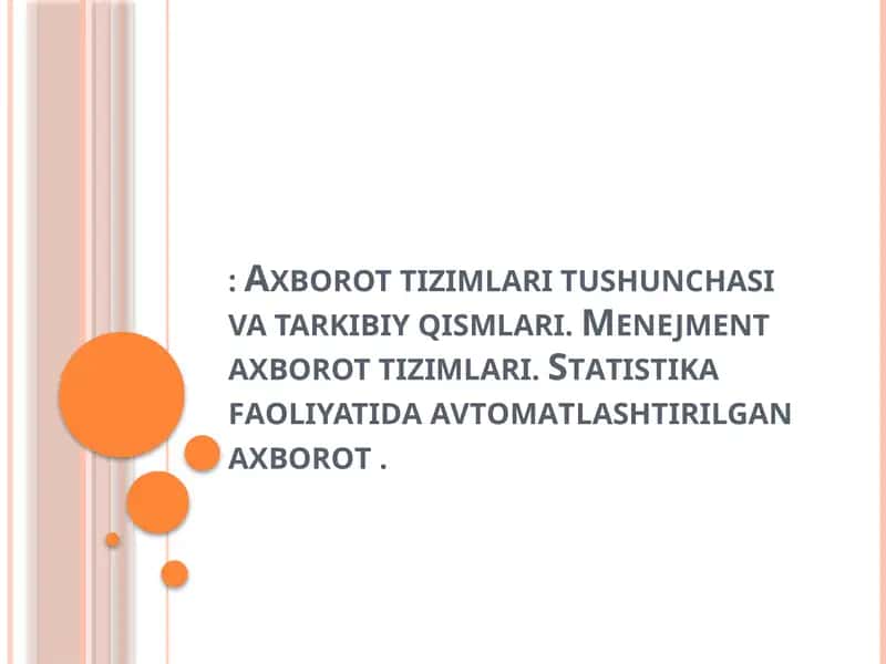 Axborot Tizimlari va Menejment 1