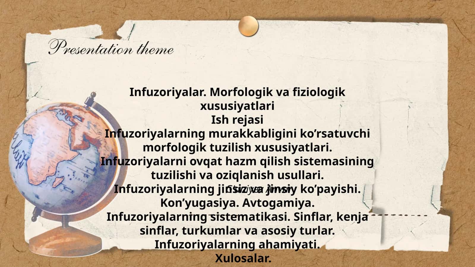 Infuzoriyalar. Morfologik va fiziologik xususiyatlari 1