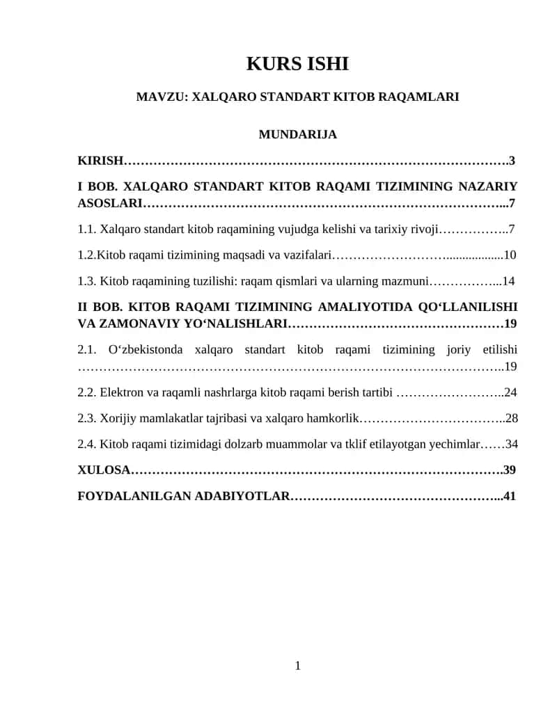 Xalqaro Standart Kitob Raqamlari 1