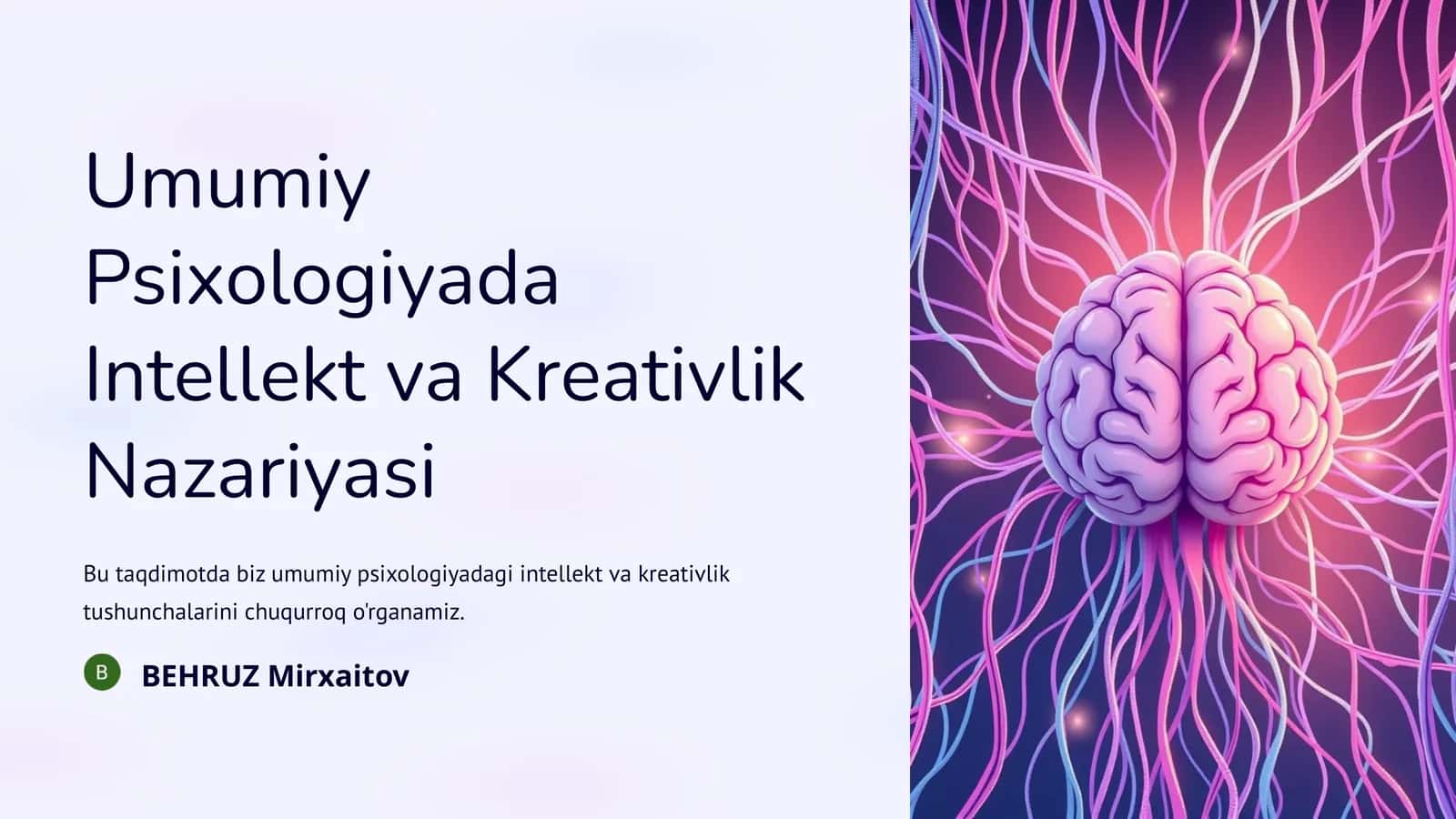 Umumiy Psixologiyada Intellekt va Kreativlik Nazariyasi 1