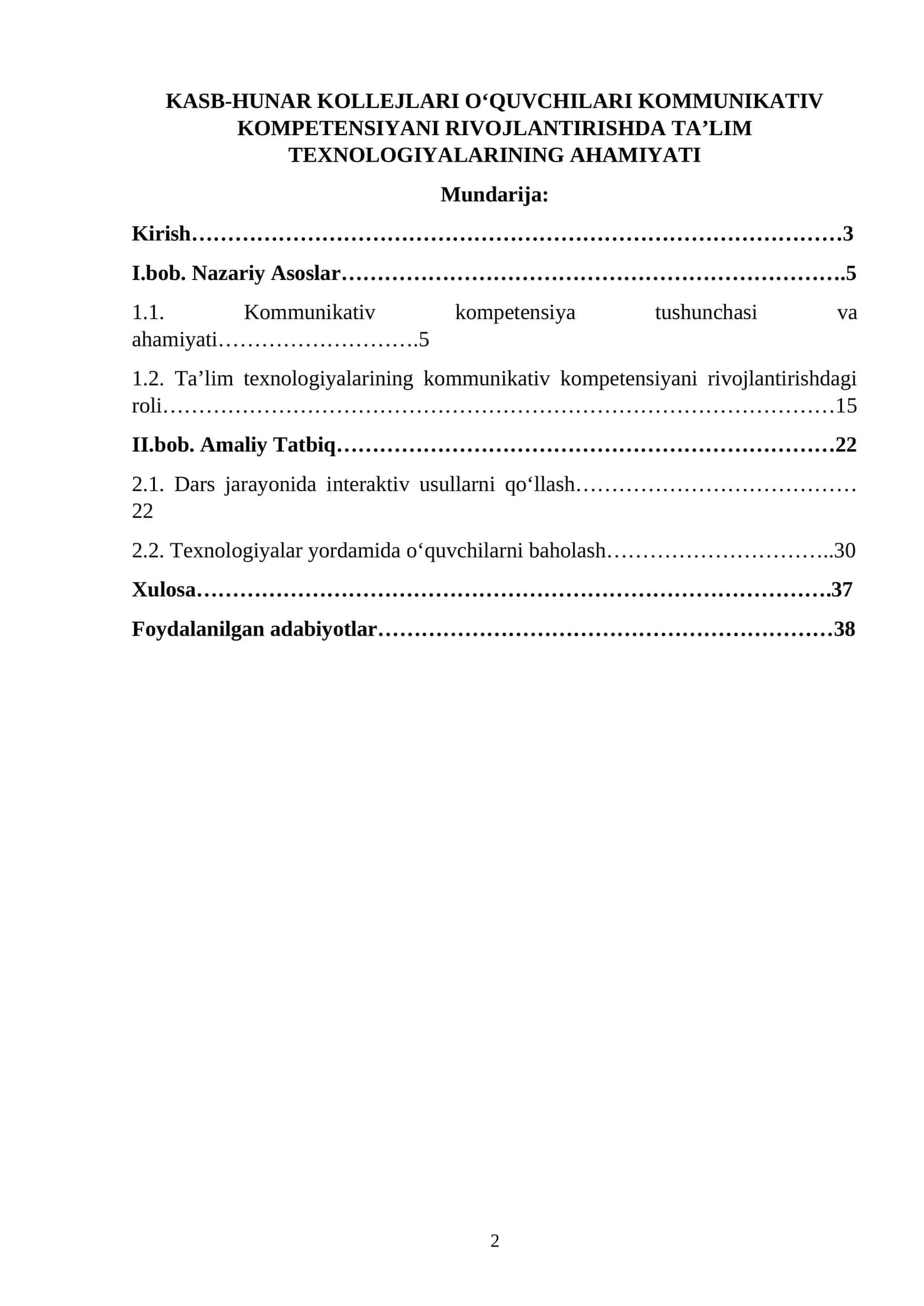 KASB-HUNAR KOLLEJLARI O‘QUVCHILARI KOMMUNIKATIV KOMPETENSIYANI RIVOJLANTIRISHDA TA’LIM TEXNOLOGIYALARINING AHAMIYATI 1