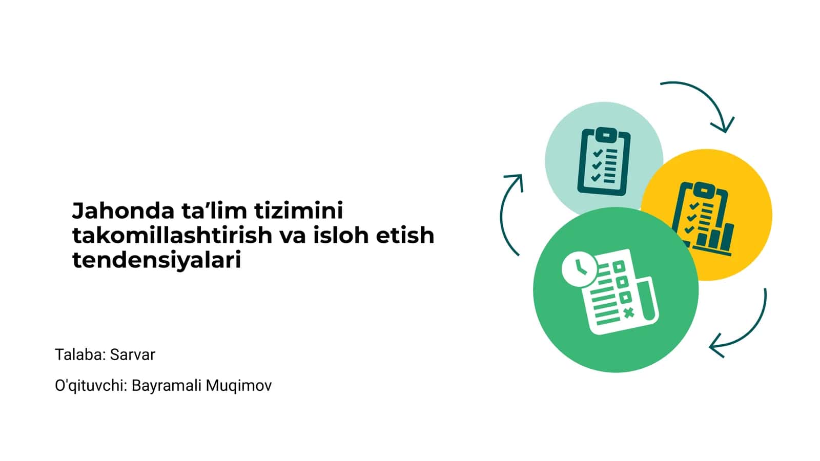 Jahonda taʼlim tizimini takomillashtirish va isloh etish tendensiyalari 1