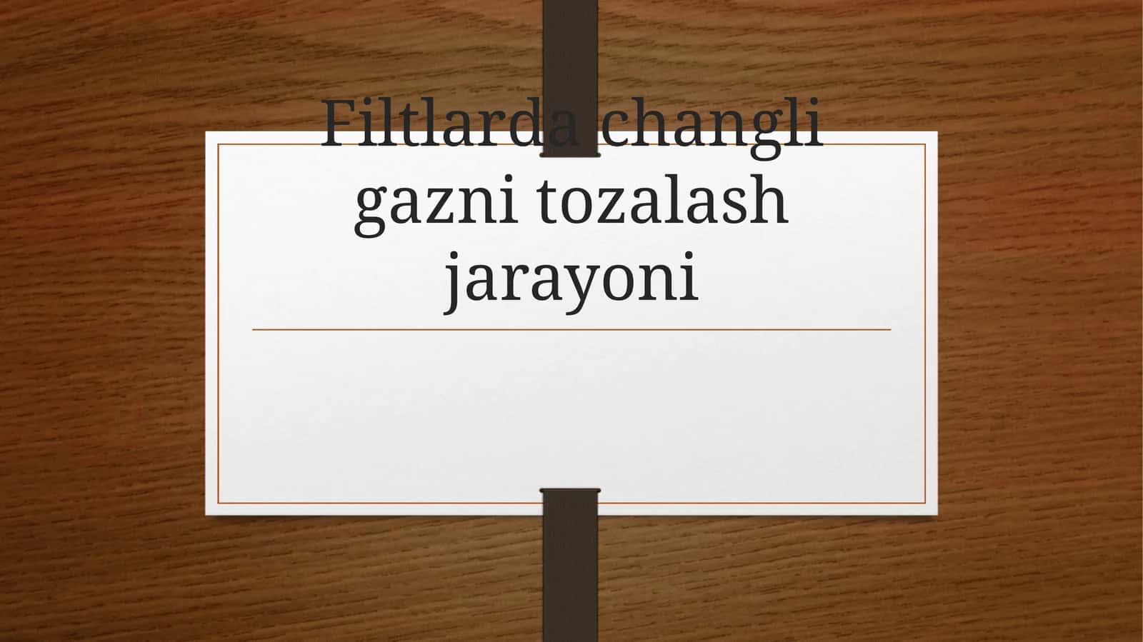 Filtlar Dachangligazni Tozalash Jarayoni 1
