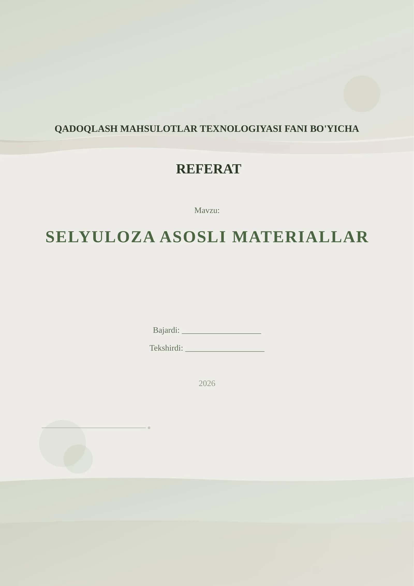 SELYULOZA ASOSLI MATERIALLAR 1