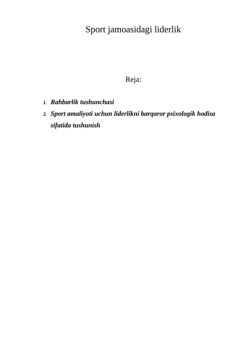 Sport jamoasidagi liderlik 1