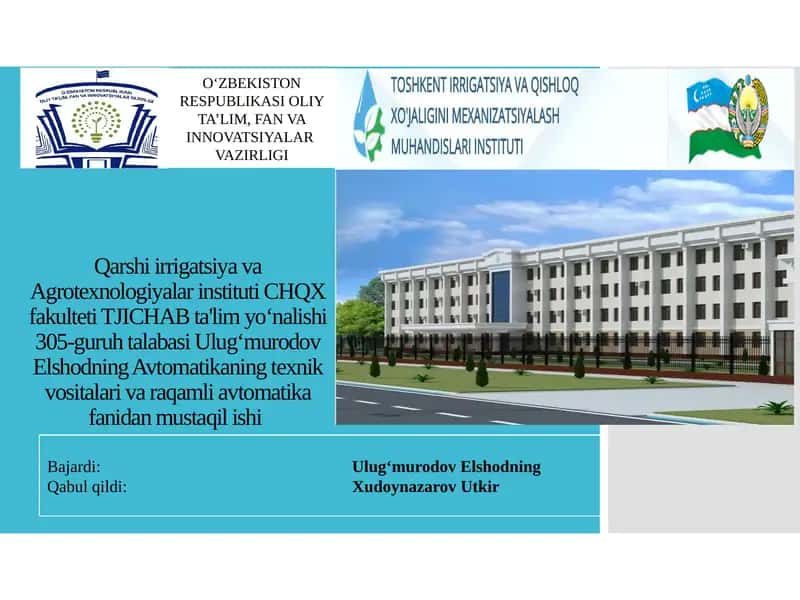Avtomatik rostlagichlar 1