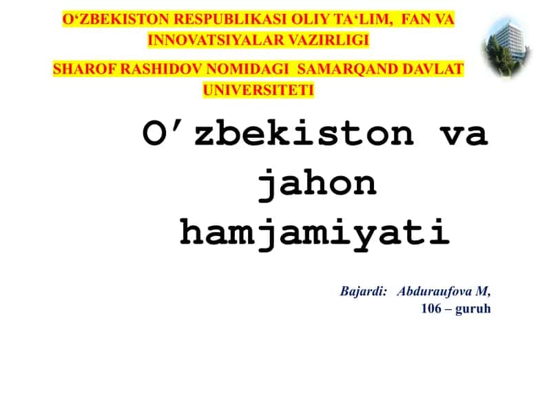 Xalqimiz mustaqillik deb atalmish ezgu va muqaddas orzuning ruyobga chiqishi uchun asrlar mobaynida intilib, kurashib keldi. 1