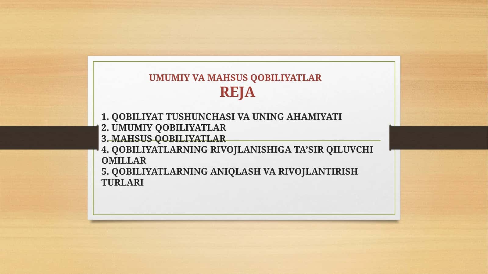 UMUMIY VA MAHSUS QOBILIYATLAR 1