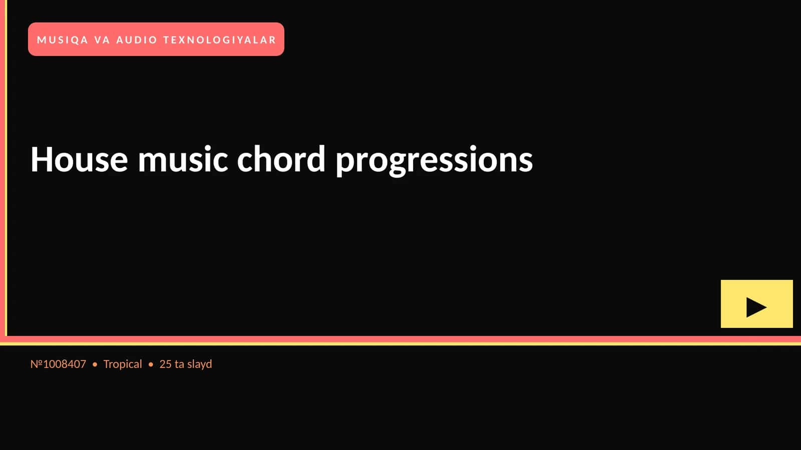House music chord progressions 1