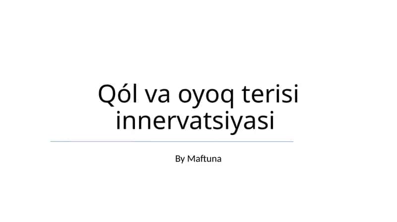 Qól va oyoq terisi innervatsiyasi 1