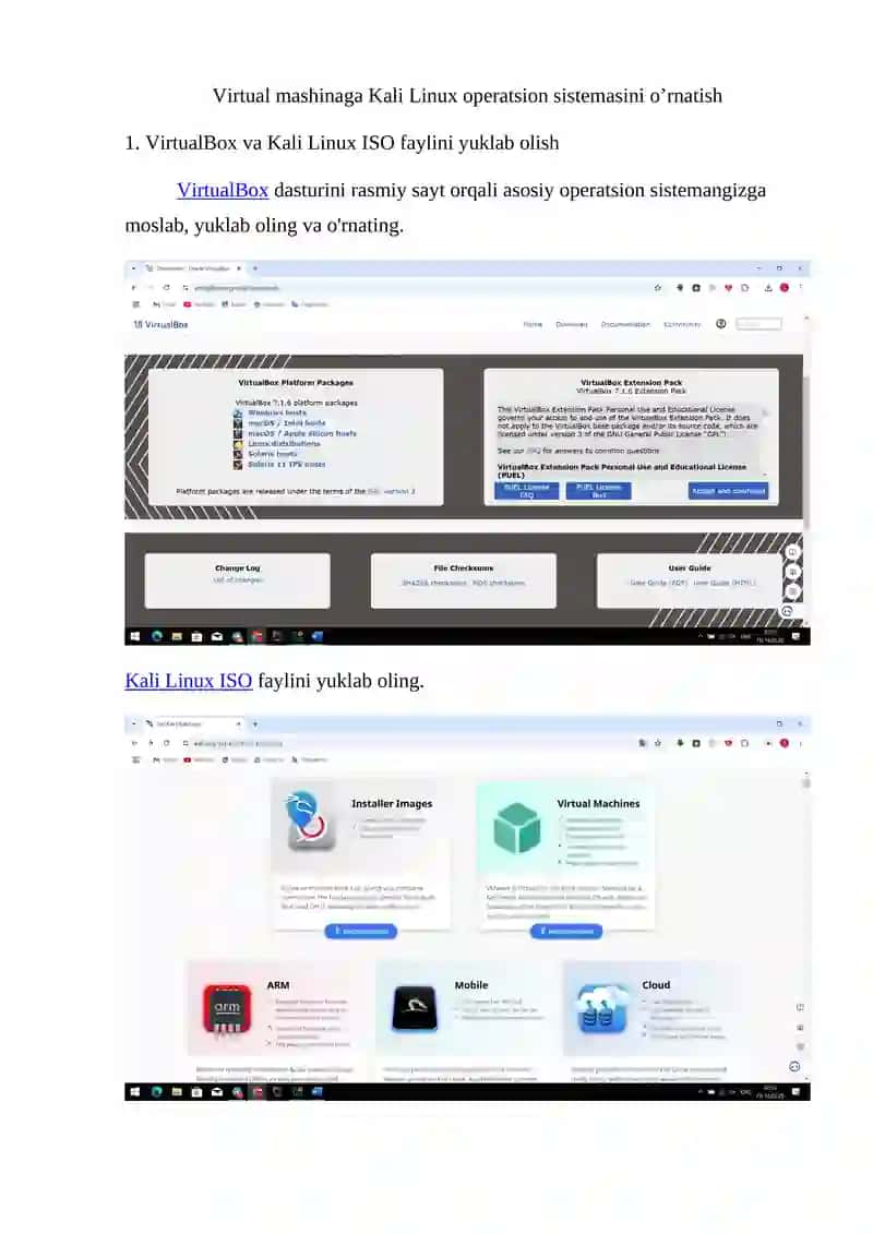 Kali Linux o'rnatish qo'llanmasi