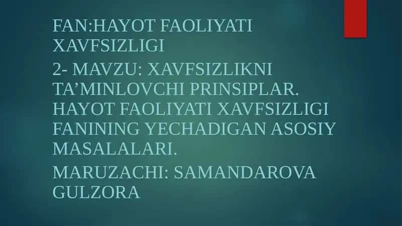 Xavfsizlikni ta’minlovchi prinsiplar 1