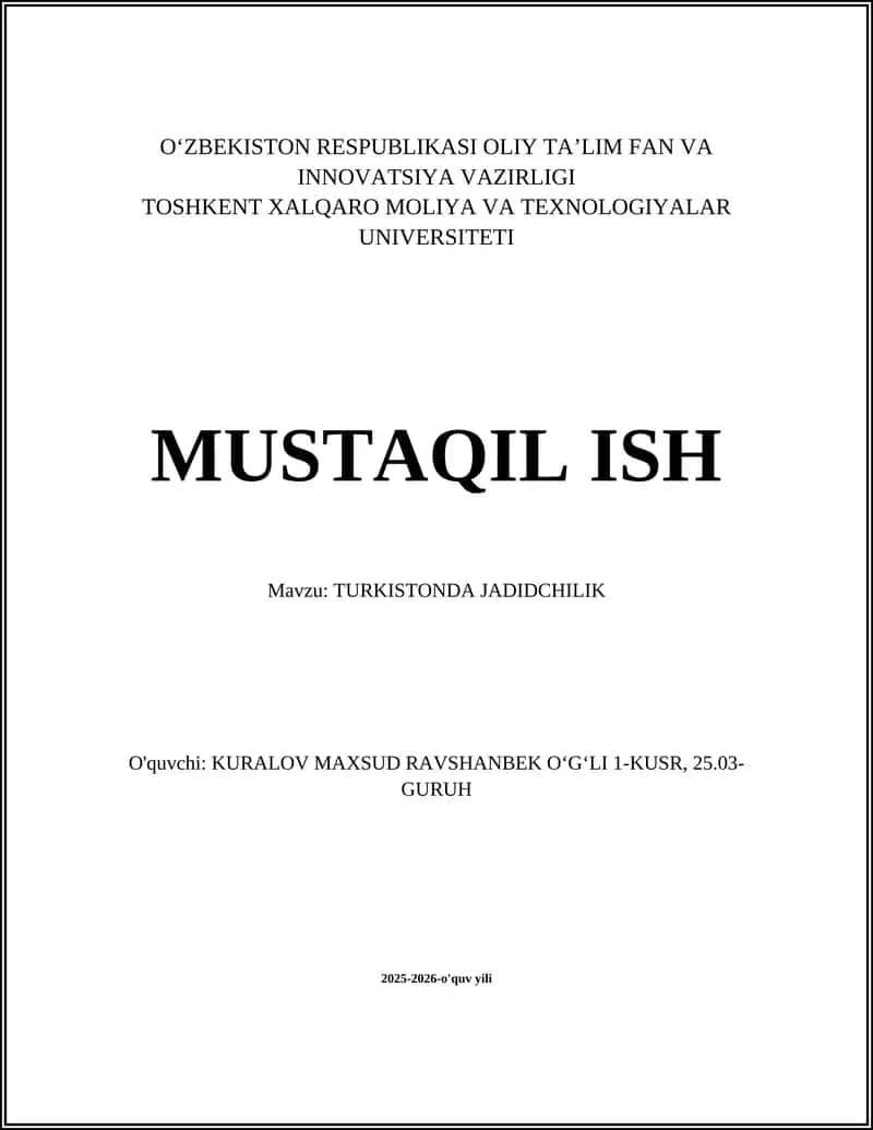 Turkistonda Jadidchilik 1