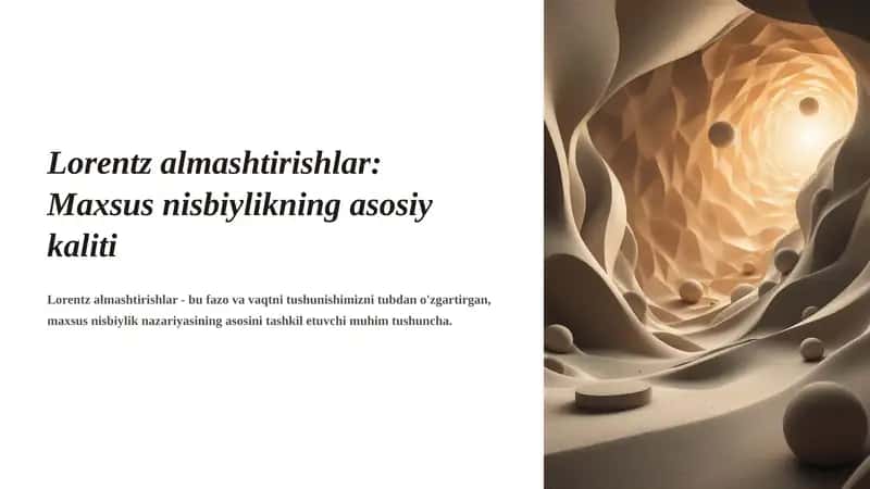 Lorentz almashtirishlar 1