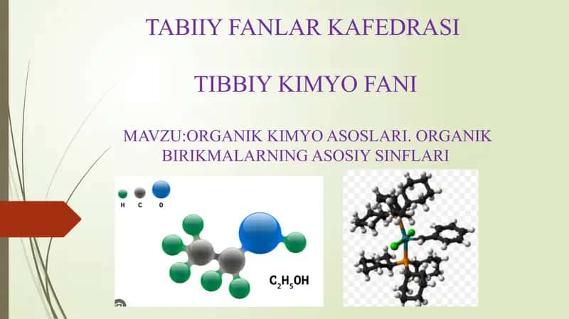 Organik kimyo asoslari 1