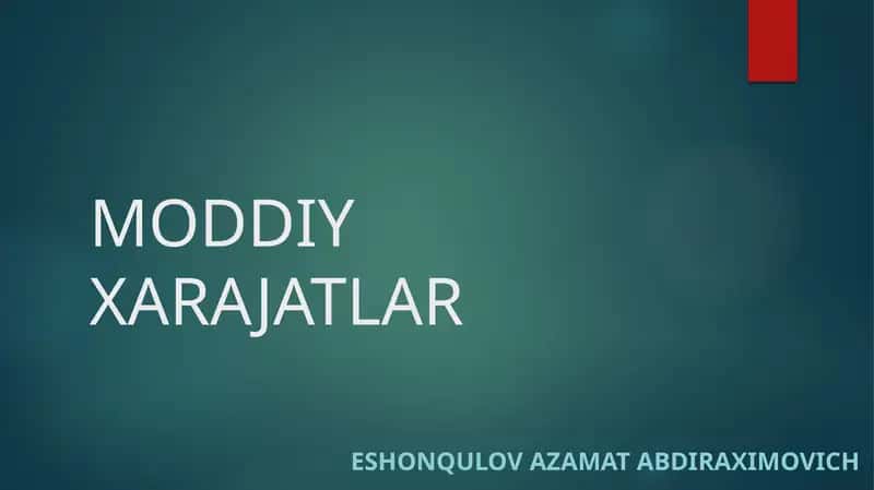 Materiallarni boshqarish 1