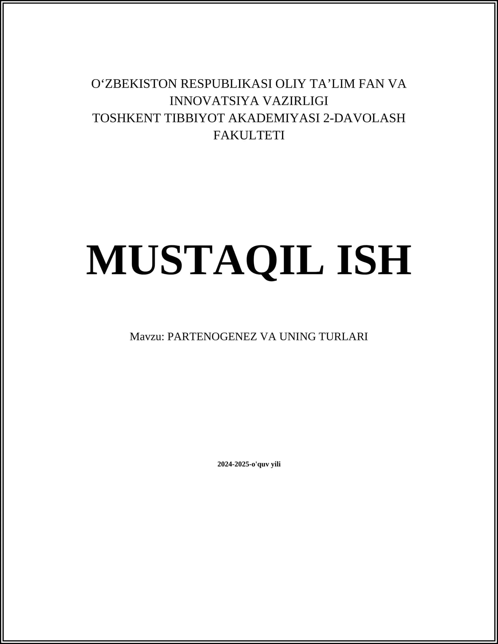 PARTENOGENEZ VA UNING TURLARI 1