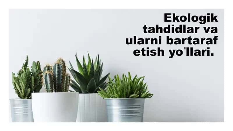 Ekologik tahdidlar va ularni bartaraf etish yo‘llari 1