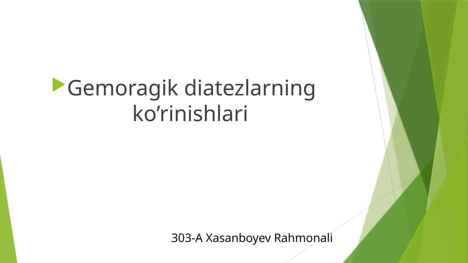 Gemoragik diatezlarning ko’rinishlari 1