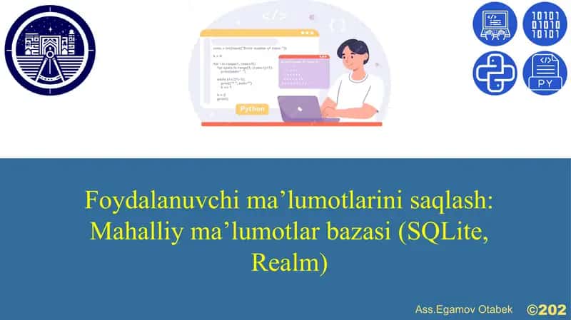 Mahalliy maʼlumotlar bazasi (SQLite, Realm) 1