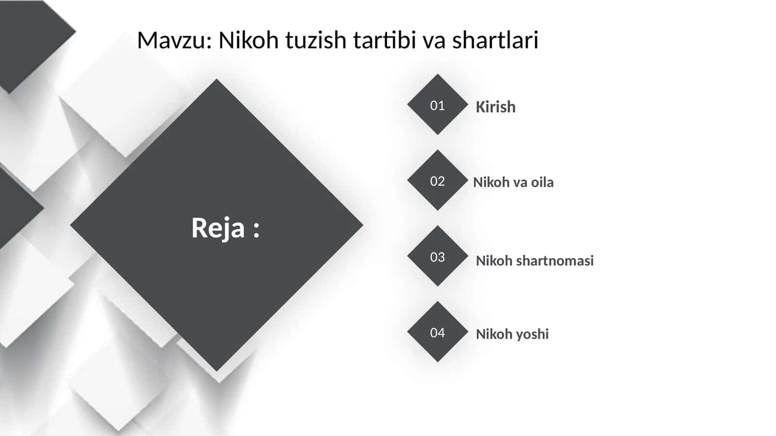 Nikoh tuzish tartibi va shartlari 1