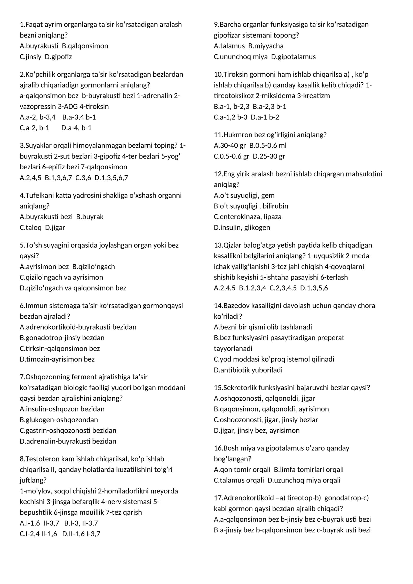 Bezlar anatomiyasi (Anatomy of Glands) 1