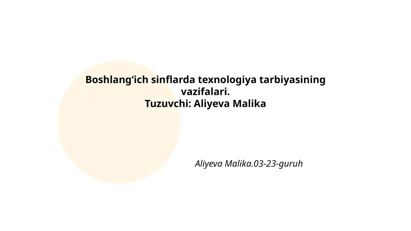 Boshlangʻich sinflarda texnologiya tarbiyasining vazifalari 1