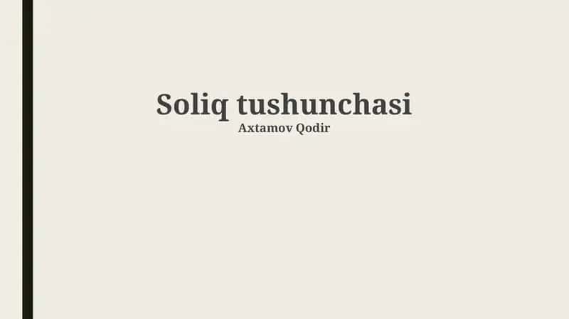 Soliq tushunchasi 1