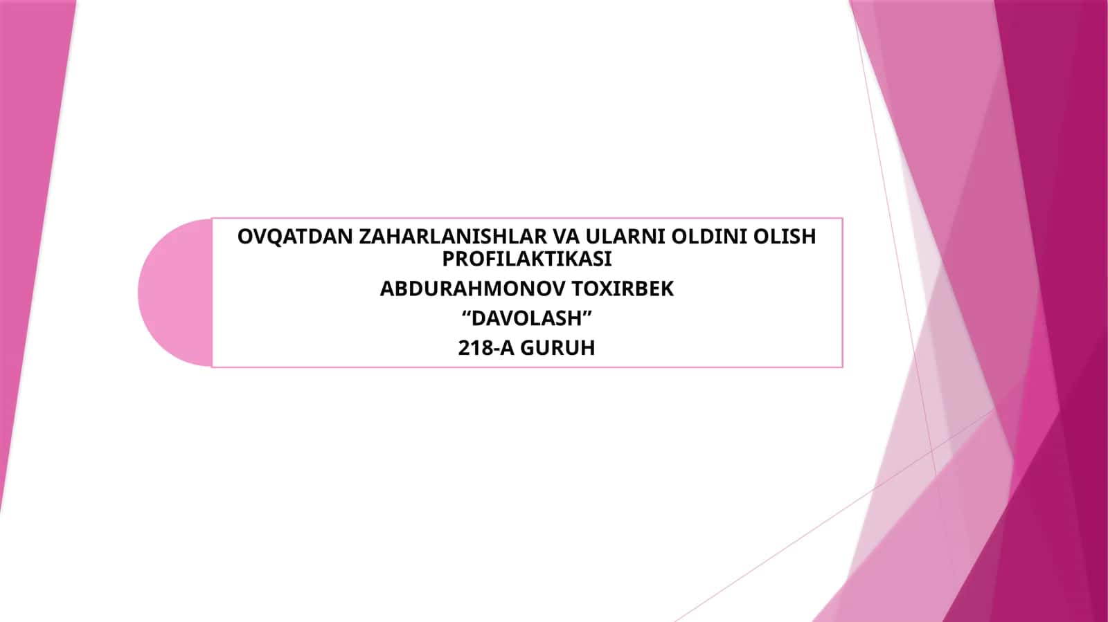 MIKROBGA ALOQADOR BULMAGAN OVQATDAN ZAHARLANISHLAR 1