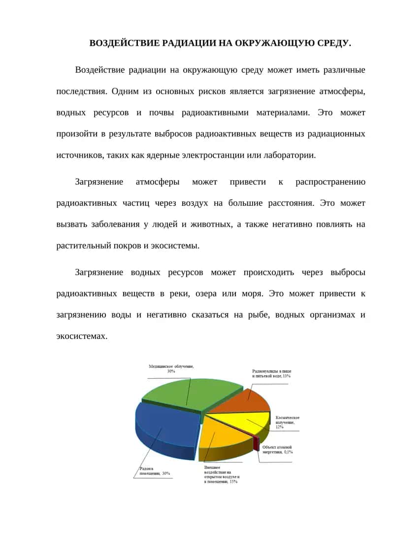 Воздействие радиации на окружающую среду 1