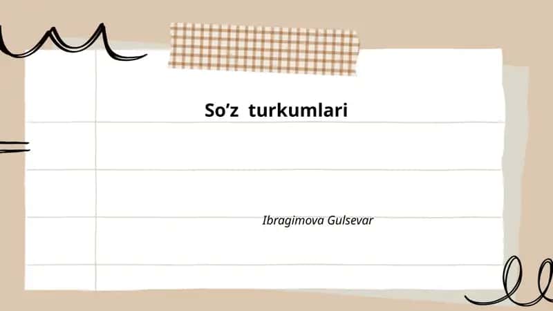 So’z turkumlari 1