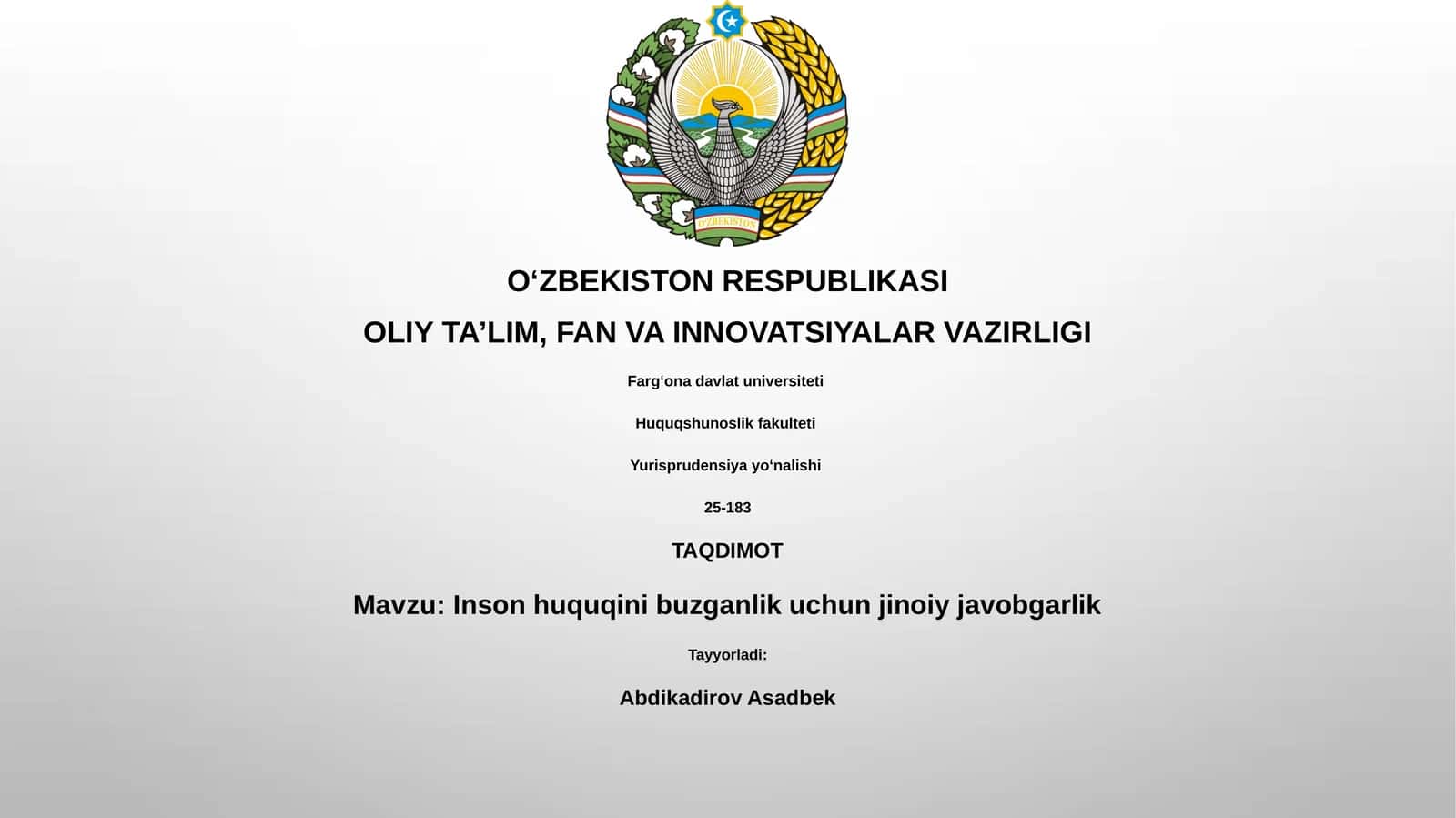 Inson huquqini buzganlik uchun jinoiy javobgarlik 1