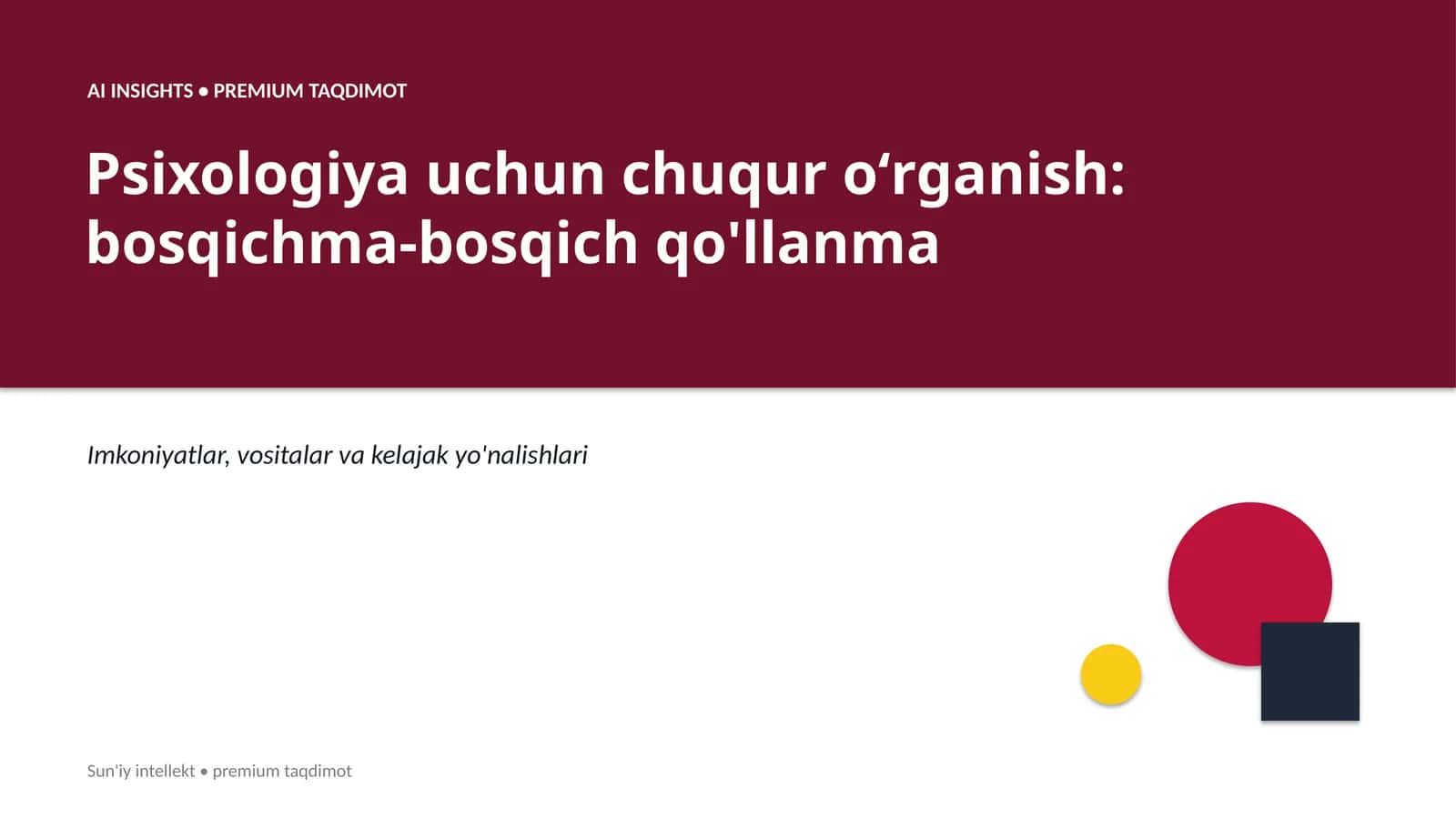 Psixologiya uchun chuqur oʻrganish: bosqichma-bosqich qo'llanma 1