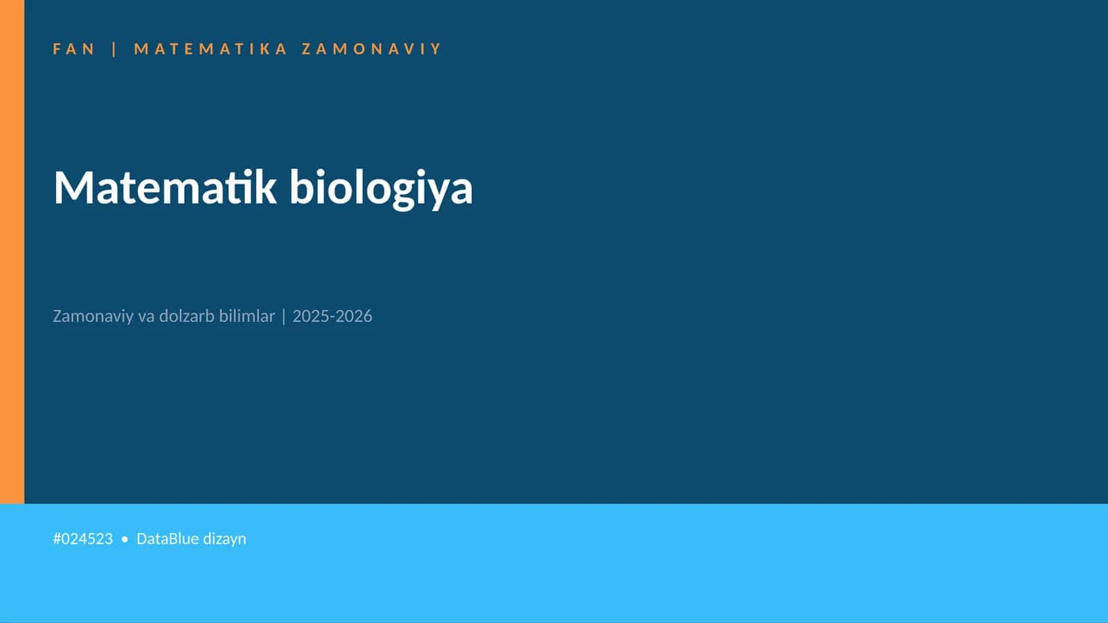 Matematik biologiya 1