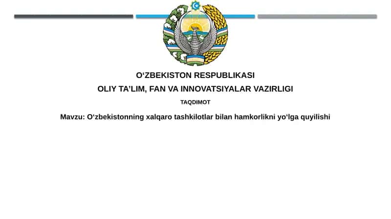 O'zbekistonning xalqaro tashkilotlar bilan hamkorligi 1