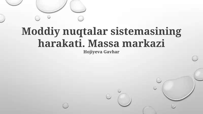 Material nuqtalar tizimi 1