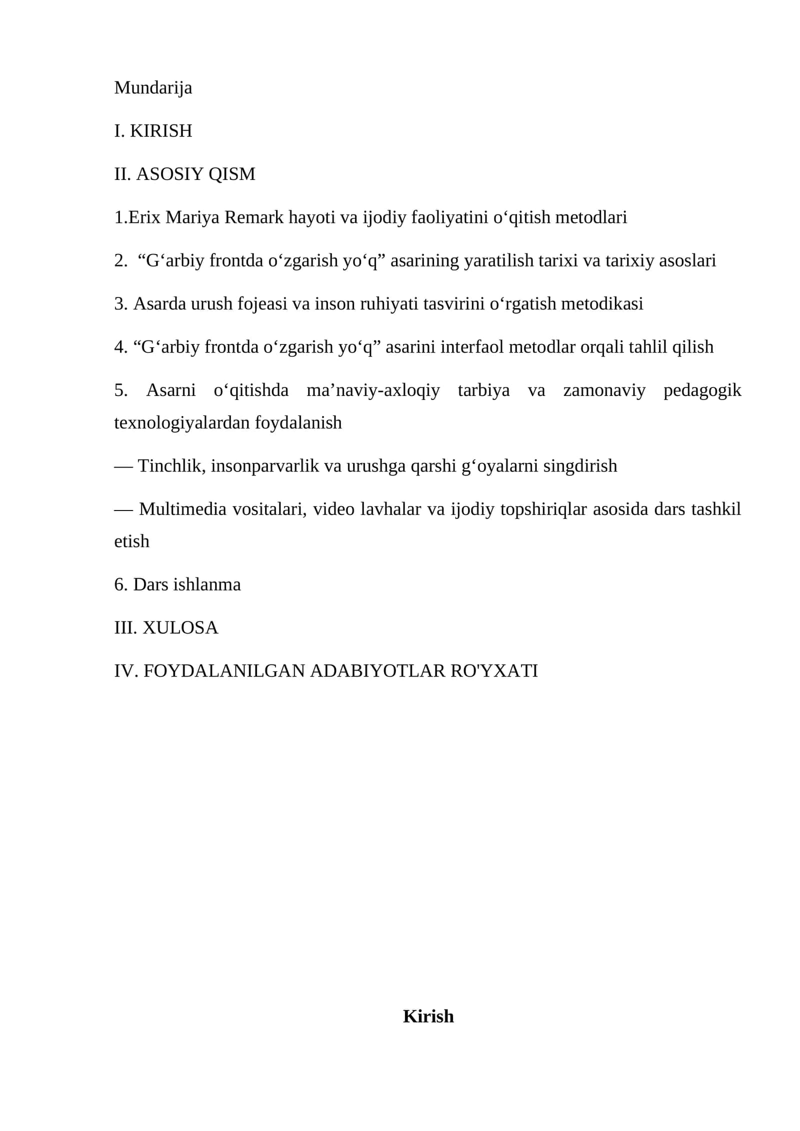 Erix Mariya Remark hayoti va ijodiy faoliyatini o‘qitish metodlari 1