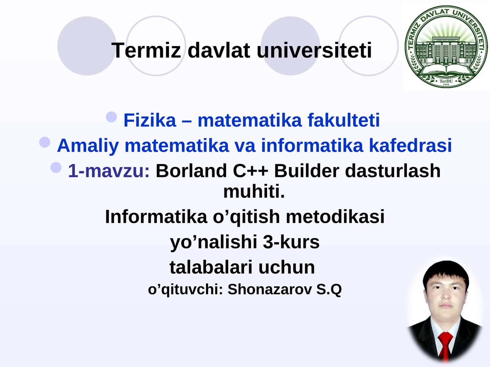 Borland C++ Builder dasturlash muhiti 1
