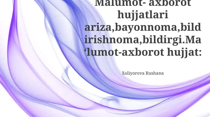 Axborot Hujjatlari 1