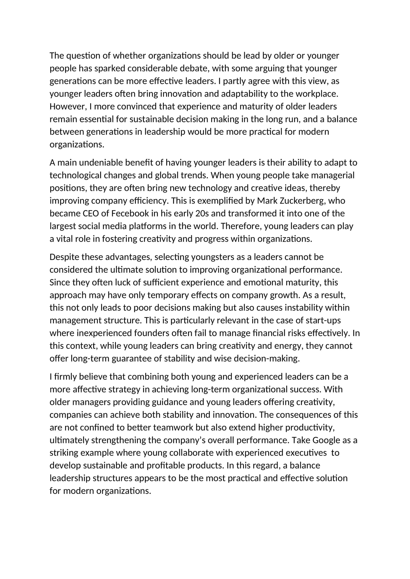 Young Leaders in Organizations 1