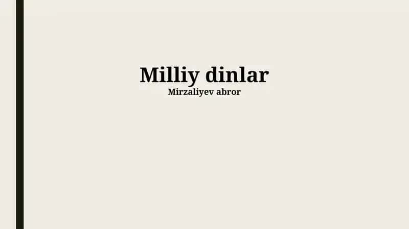 Milliy dinlar 1
